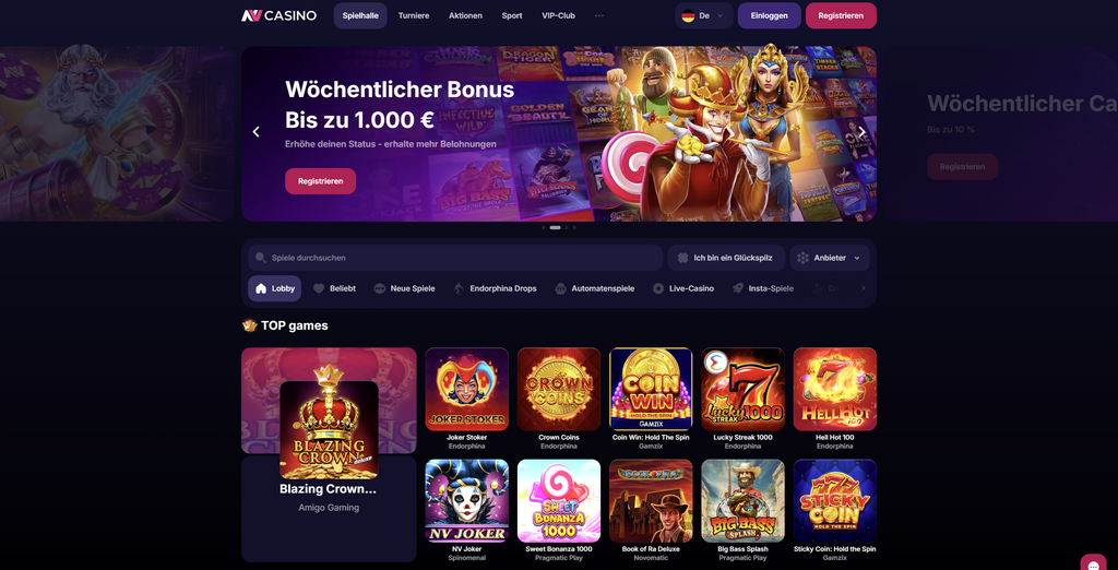 Toonaangevende softwareleveranciers op de NV Casino-website