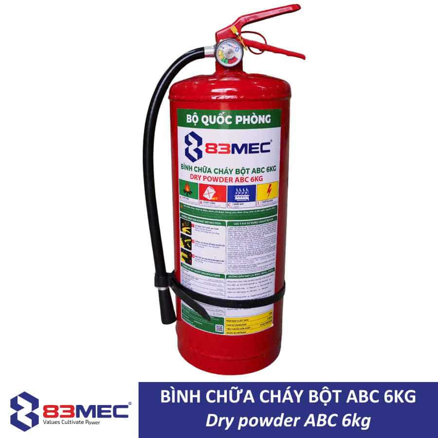 Bình chữa cháy bột ABC 6kg 83MEC Bình chữa cháy bột ABC 6kg 83MEC