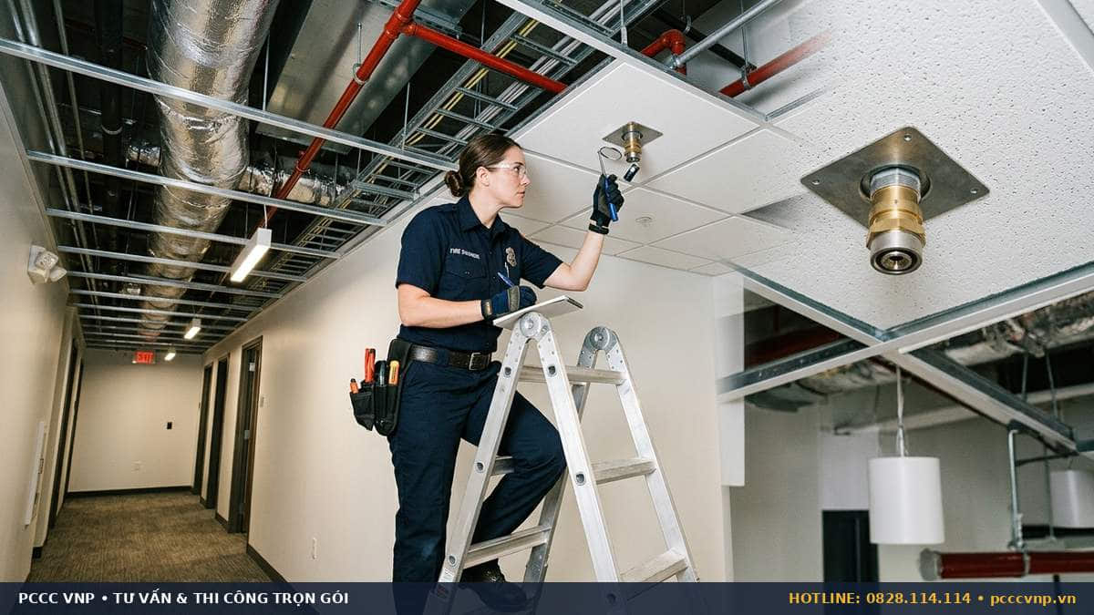 Đầu phun khí chữa cháy sạch FM-200 gắn trần phòng data center