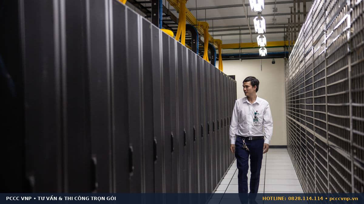 Giải pháp PCCC cho phòng server, data center, tủ điện Hệ thống làm mát phòng máy chủ Viettel IDC Hòa Lạc