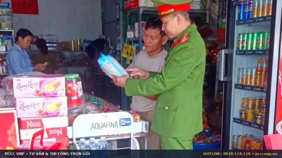 Trạm thiết bị chữa cháy khẩn cấp bố trí gần cửa thoát nạn và nút ấn báo cháy