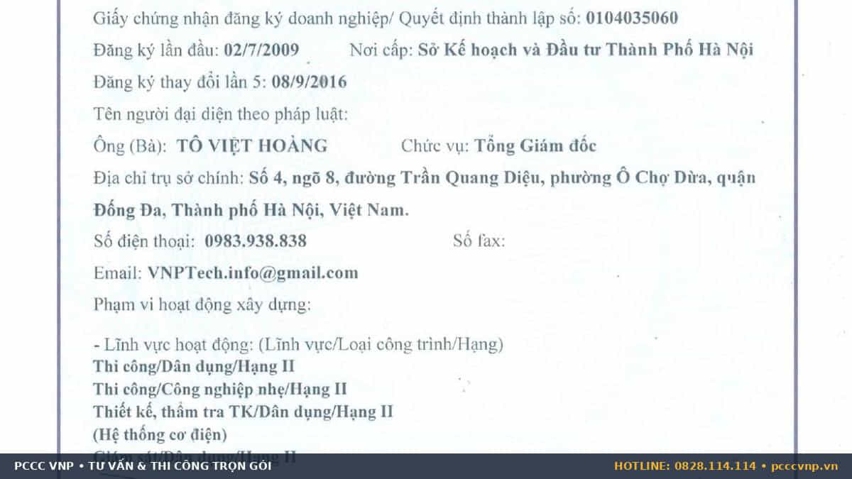 Bộ hồ sơ quản lý theo dõi hoạt động phòng cháy chữa cháy cơ sở
