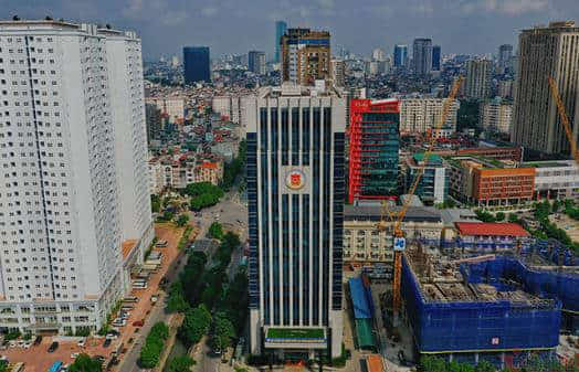 Tòa nhà Trụ sở Kiểm toán Nhà nước nhìn từ trên cao tại Hà Nội