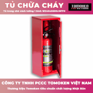 Tủ chữa cháy vách tường 1 bình Tomoken TMK-VT1B-0.6