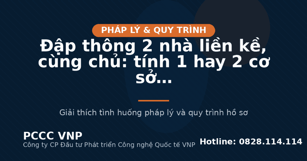 Đập thông 2 nhà liền kề, cùng chủ: tính 1 hay 2 cơ sở PCCC?