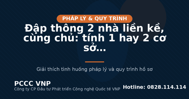 Đập thông 2 nhà liền kề, cùng chủ: tính 1 hay 2 cơ sở PCCC?
