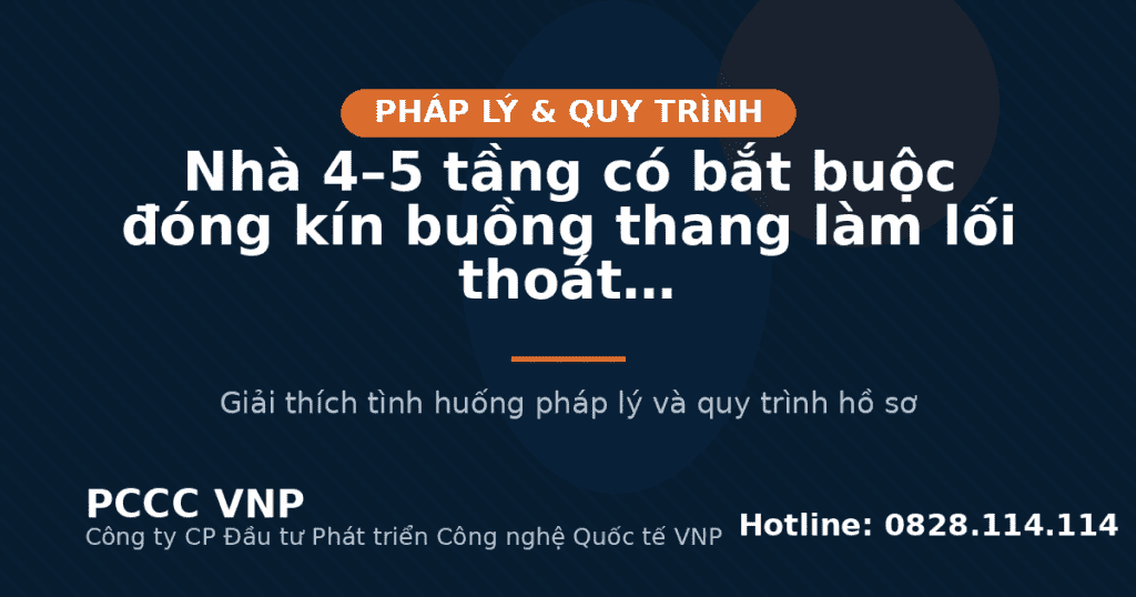 Nhà 4–5 tầng có bắt buộc đóng kín buồng thang làm lối thoát nạn không?
